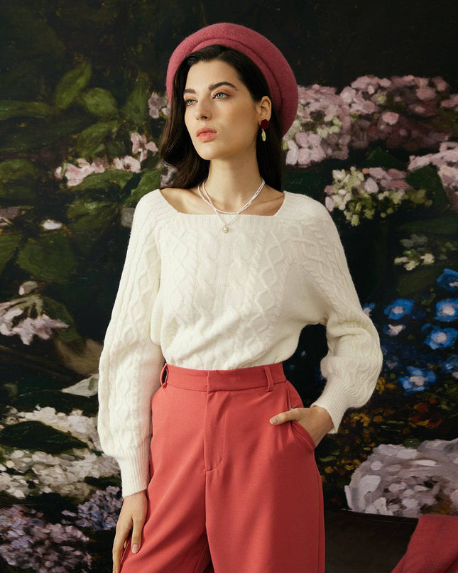 Maura | Crew Neck Cable Knit Sweater