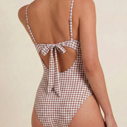 Megan | Summer Plaid Underwire One-Piece Swimsuit