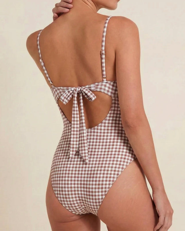 Megan | Summer Plaid Underwire One-Piece Swimsuit