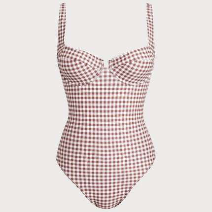 Megan | Summer Plaid Underwire One-Piece Swimsuit