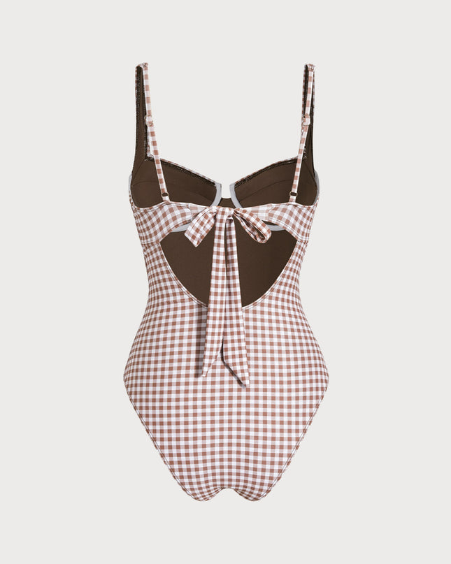 Megan | Summer Plaid Underwire One-Piece Swimsuit