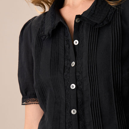 Melanie | Fitted Cotton Blouse With Chelsea Collar