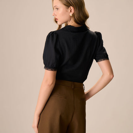 Melanie | Fitted Cotton Blouse With Chelsea Collar