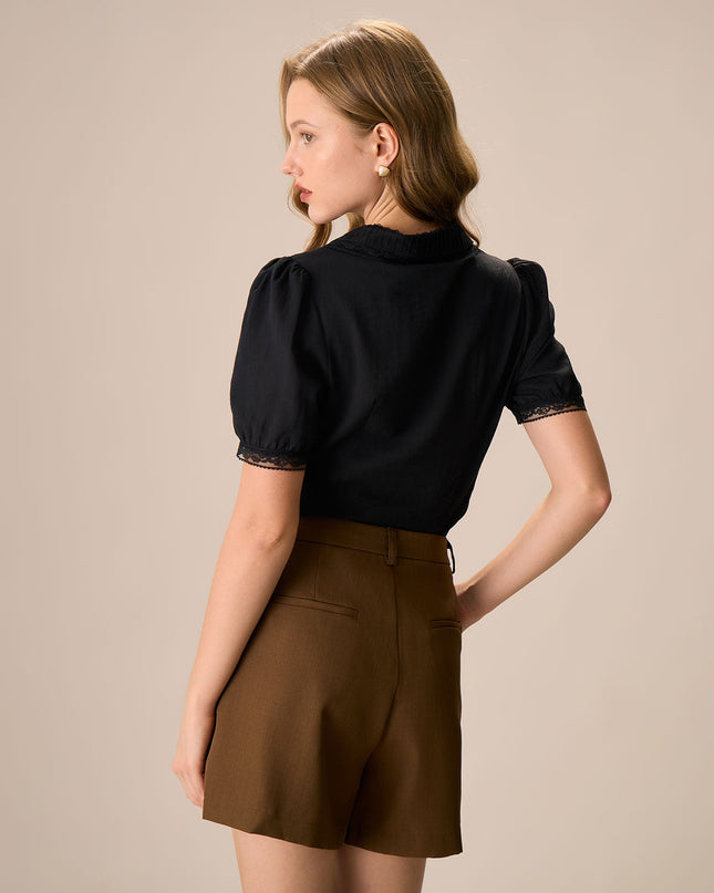 Melanie | Fitted Cotton Blouse With Chelsea Collar