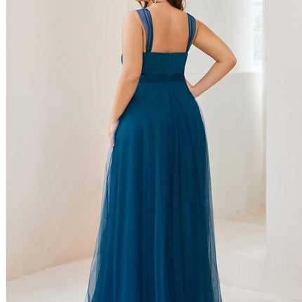 Melanie | Floor Length Double V Neck Bridesmaid Dress