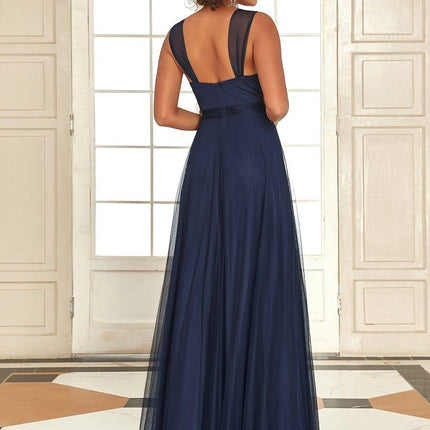 Melanie | Floor Length Double V Neck Bridesmaid Dress