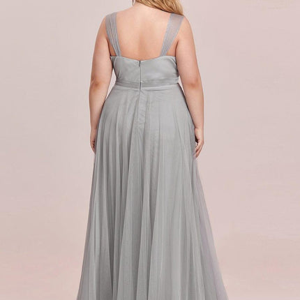 Melanie | Floor Length Double V Neck Bridesmaid Dress