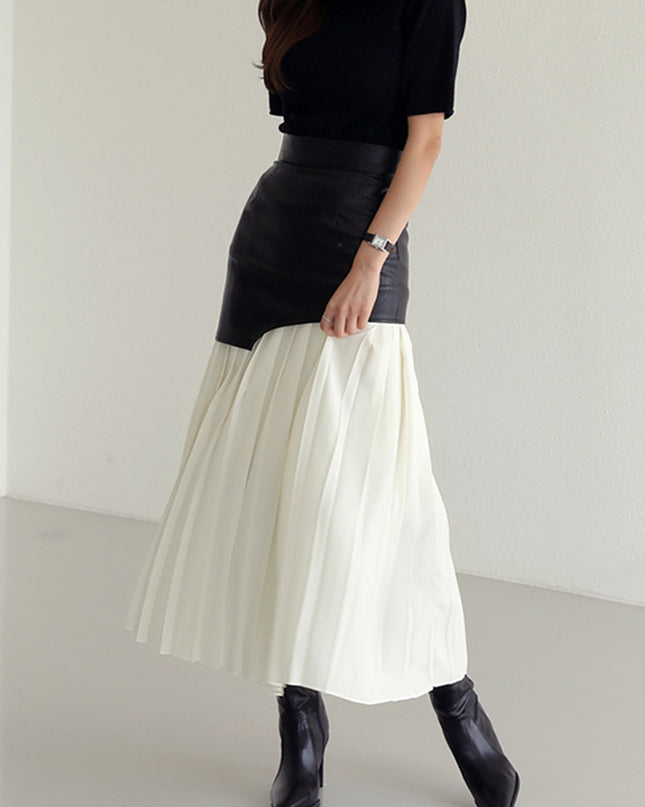 Milana | Asymmetric Pleated Maxi Skirt