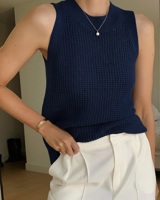 Millicent | Slim Fit Hollow Knit Tank Top Holiday Clothes
