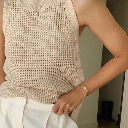 Millicent | Slim Fit Hollow Knit Tank Top Holiday Clothes