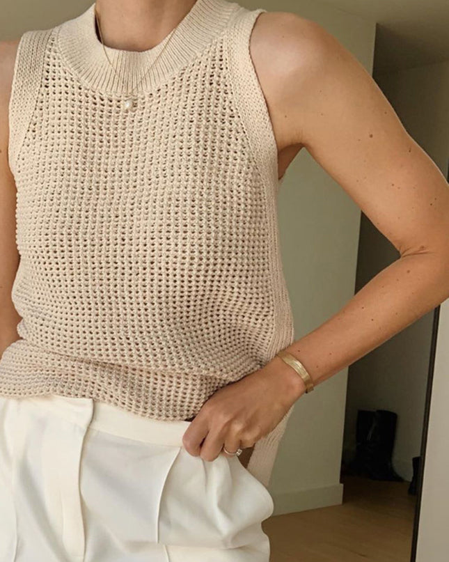 Millicent | Slim Fit Hollow Knit Tank Top Holiday Clothes