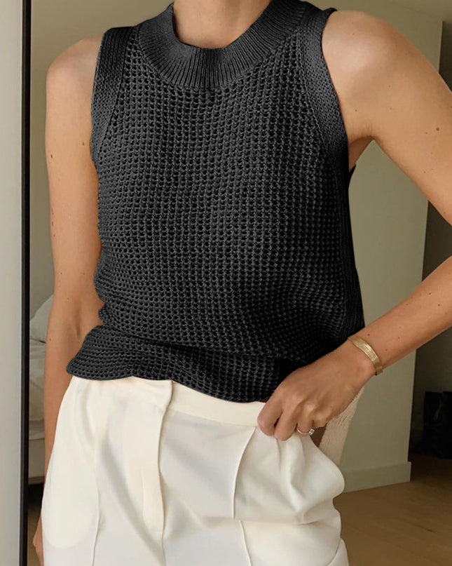 Millicent | Slim Fit Hollow Knit Tank Top Holiday Clothes