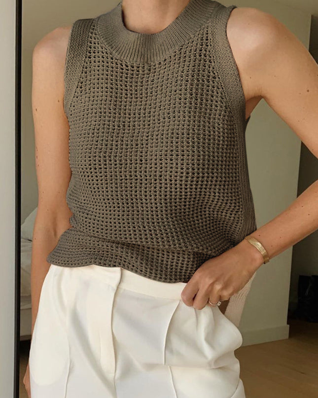 Millicent | Slim Fit Hollow Knit Tank Top Holiday Clothes