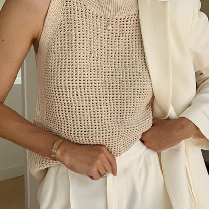 Millicent | Slim Fit Hollow Knit Tank Top Holiday Clothes