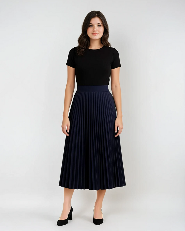 Mireya | High-Waisted Elegant Pleated Midi Skirt 1