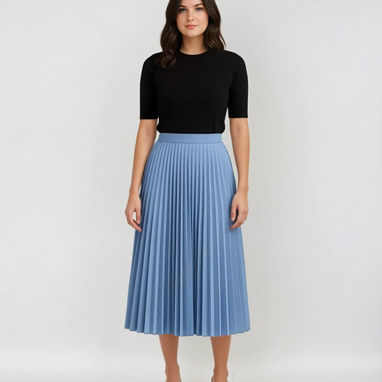 Mireya | High-Waisted Elegant Pleated Midi Skirt 3