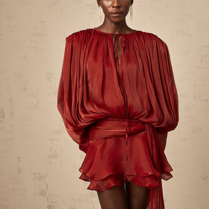 Morgan | Pleated Ruffled Mini Dress Concert Outfit