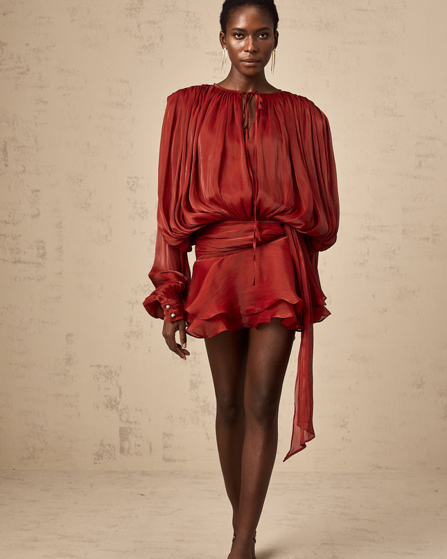 Morgan | Pleated Ruffled Mini Dress Concert Outfit