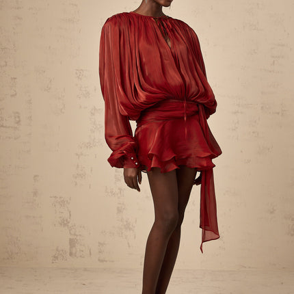 Morgan | Pleated Ruffled Mini Dress Concert Outfit