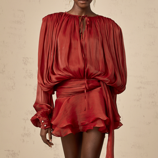 Morgan | Pleated Ruffled Mini Dress Concert Outfit