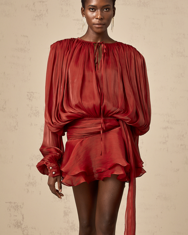 Morgan | Pleated Ruffled Mini Dress Concert Outfit