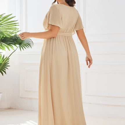 Natalia | A-Line V-Neck Flutter Sleeve Wedding Guest Dress