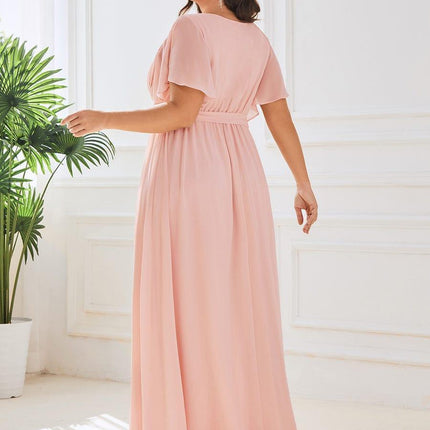 Natalia | A-Line V-Neck Flutter Sleeve Wedding Guest Dress