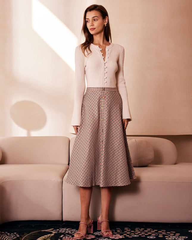 Nina | Fitted Ribbed Button-Up Knit Top