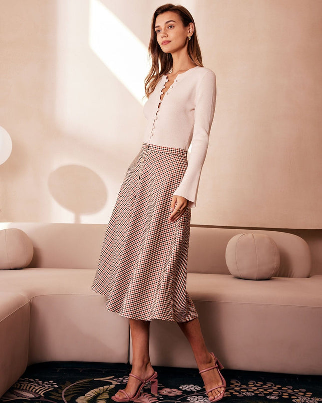 Nina | Fitted Ribbed Button-Up Knit Top