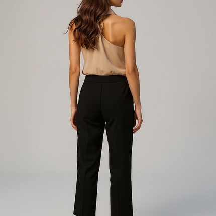 Odette | Tailored Fit Sleeveless Halter Holiday Blouse - Back View