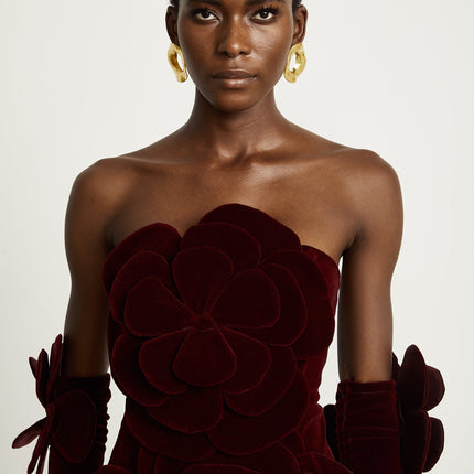 Olivia | Off Shoulder Floral Appliqué Mini Dress