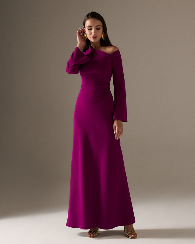 Olympia | Bare Shoulder Wedding Guest Maxi Dress