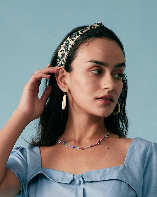 Phoebe | Boho Knotted Floral Embroidered Hair Accessory