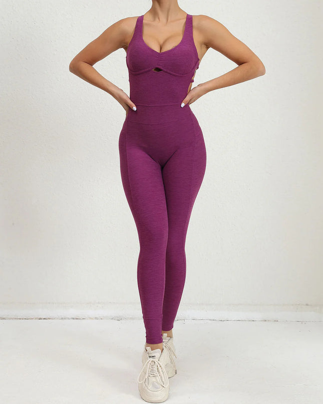 Peak | Women's Seamless Jumpsuit – Trendy & Comfortable Activewear - Purple