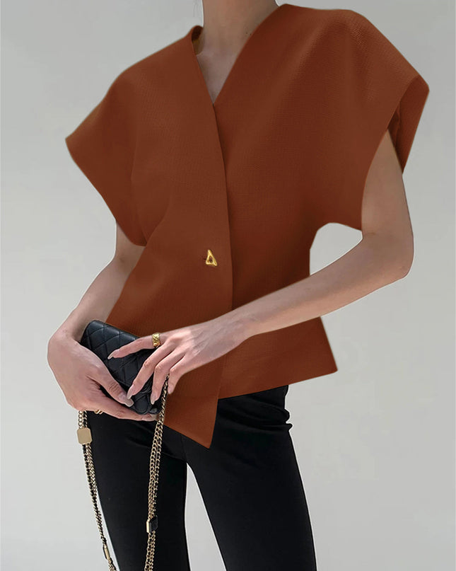 Ramona | Relaxed Fit V-Neck Button-Down Blouse