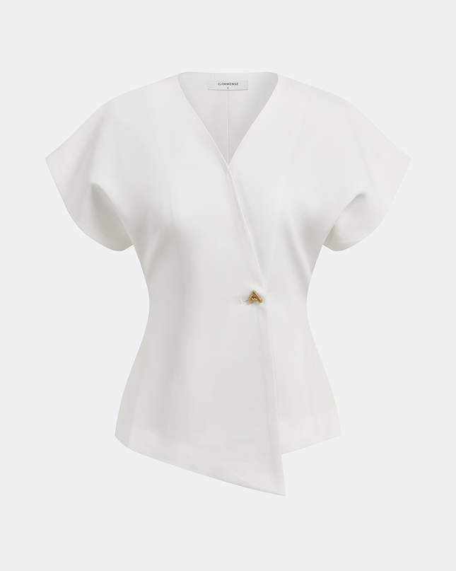 Ramona | Relaxed Fit V-Neck Button-Down Blouse