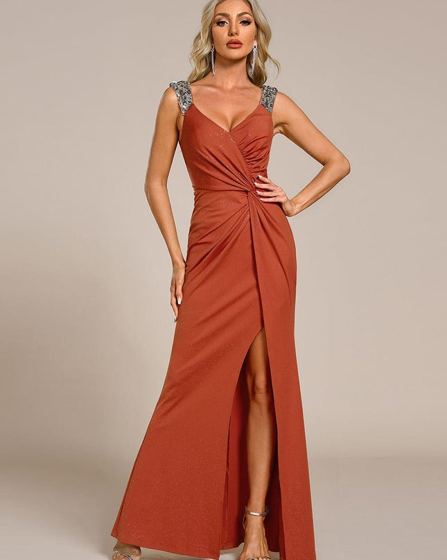 Rebecca | Bodycon V-Neck Sleeveless Evening Dress