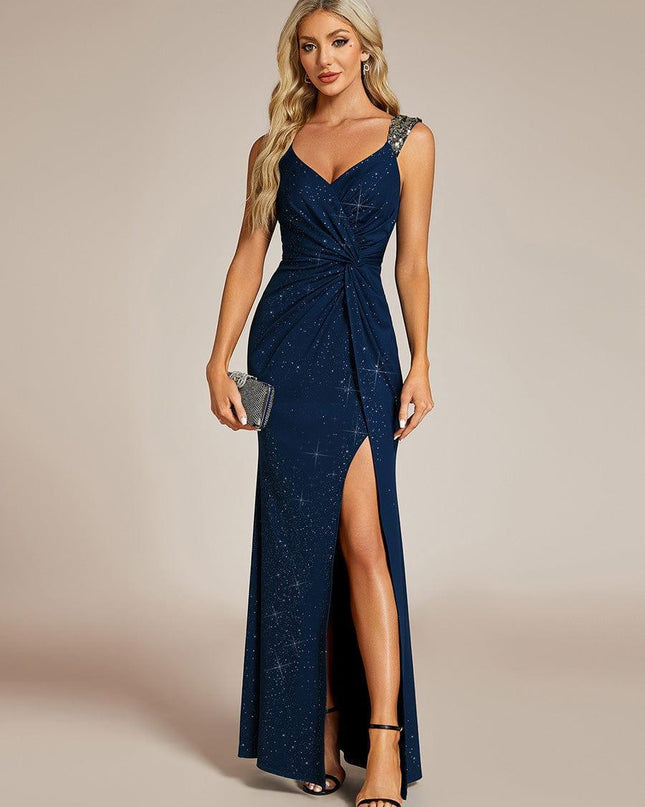 Rebecca | Bodycon V-Neck Sleeveless Evening Dress