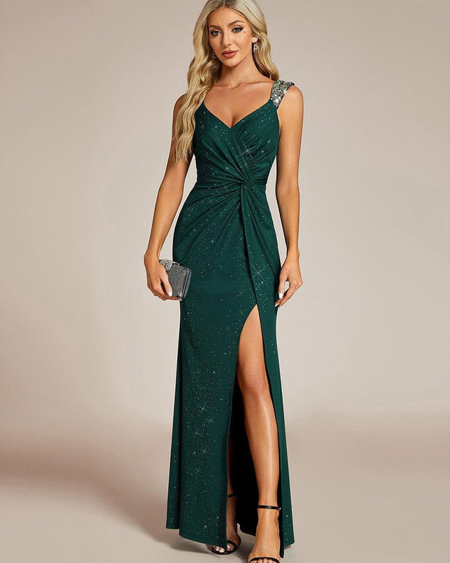 Rebecca | Bodycon V-Neck Sleeveless Evening Dress