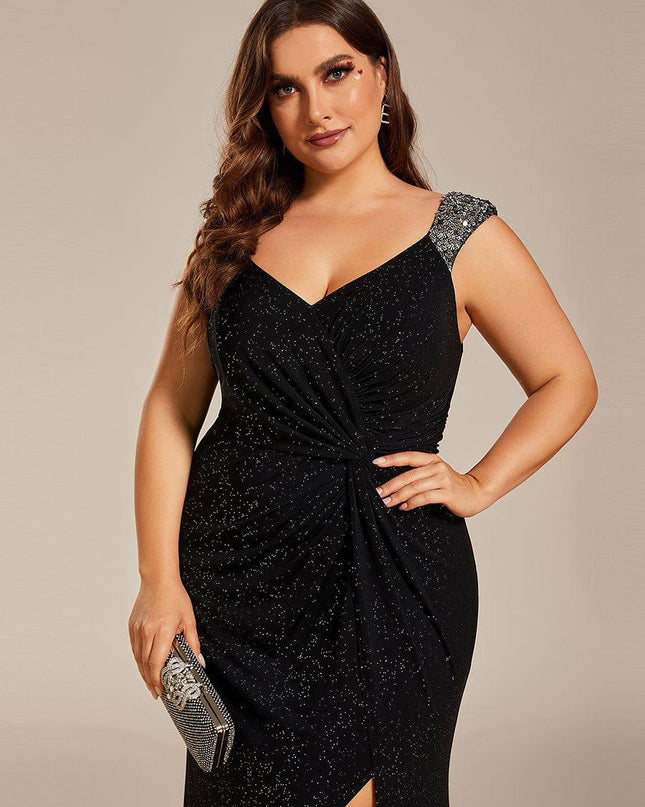 Rebecca | Bodycon V-Neck Sleeveless Evening Dress