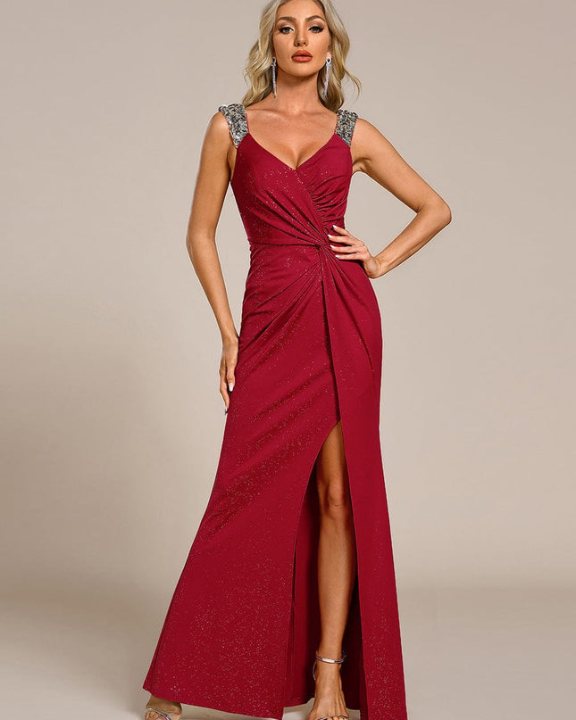 Rebecca | Bodycon V-Neck Sleeveless Evening Dress