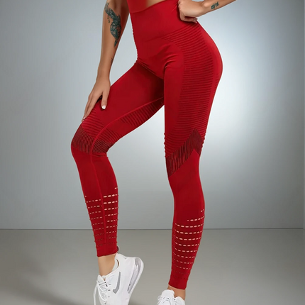 Aura | Seamless Leggings for Women – Athletic Fit - Dark Red
