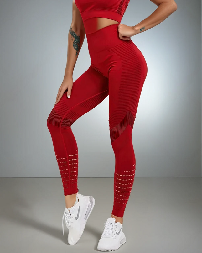 Aura | Seamless Leggings for Women – Athletic Fit - Dark Red