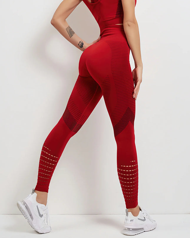 Aura | Seamless Leggings for Women – Athletic Fit - Dark Red