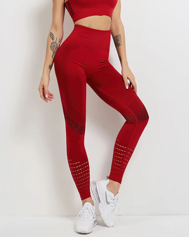 Aura | Seamless Leggings for Women – Athletic Fit - Dark Red