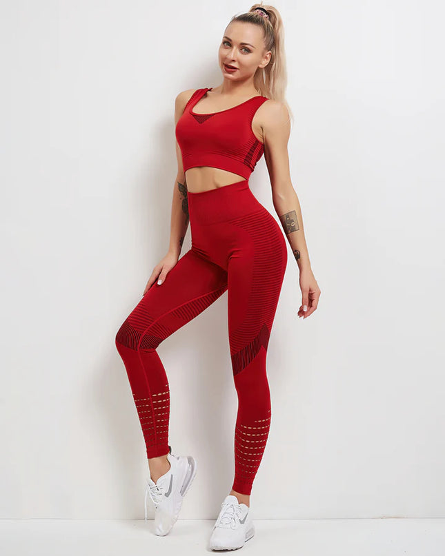 Aura | Seamless Leggings for Women – Athletic Fit - Dark Red