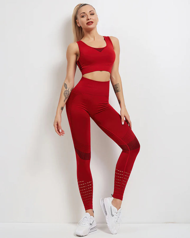Aura | Seamless Leggings for Women – Athletic Fit - Dark Red