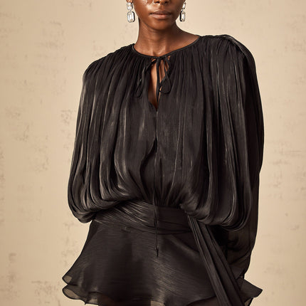 Reese | Pleated Ruffled Mini Dress Concert Outfit