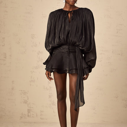 Reese | Pleated Ruffled Mini Dress Concert Outfit