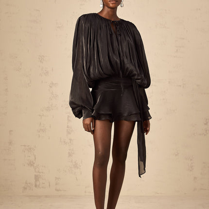 Reese | Pleated Ruffled Mini Dress Concert Outfit